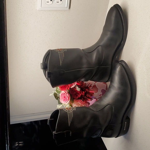 Mens HARLEY DAVIDSON leather boots (sz 10.5W) - Picture 2 of 8